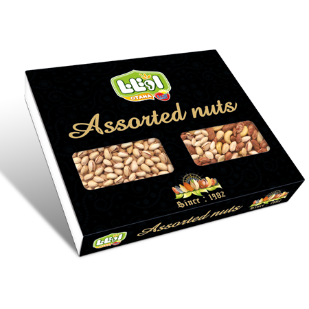 Gift packaging of mixed nuts